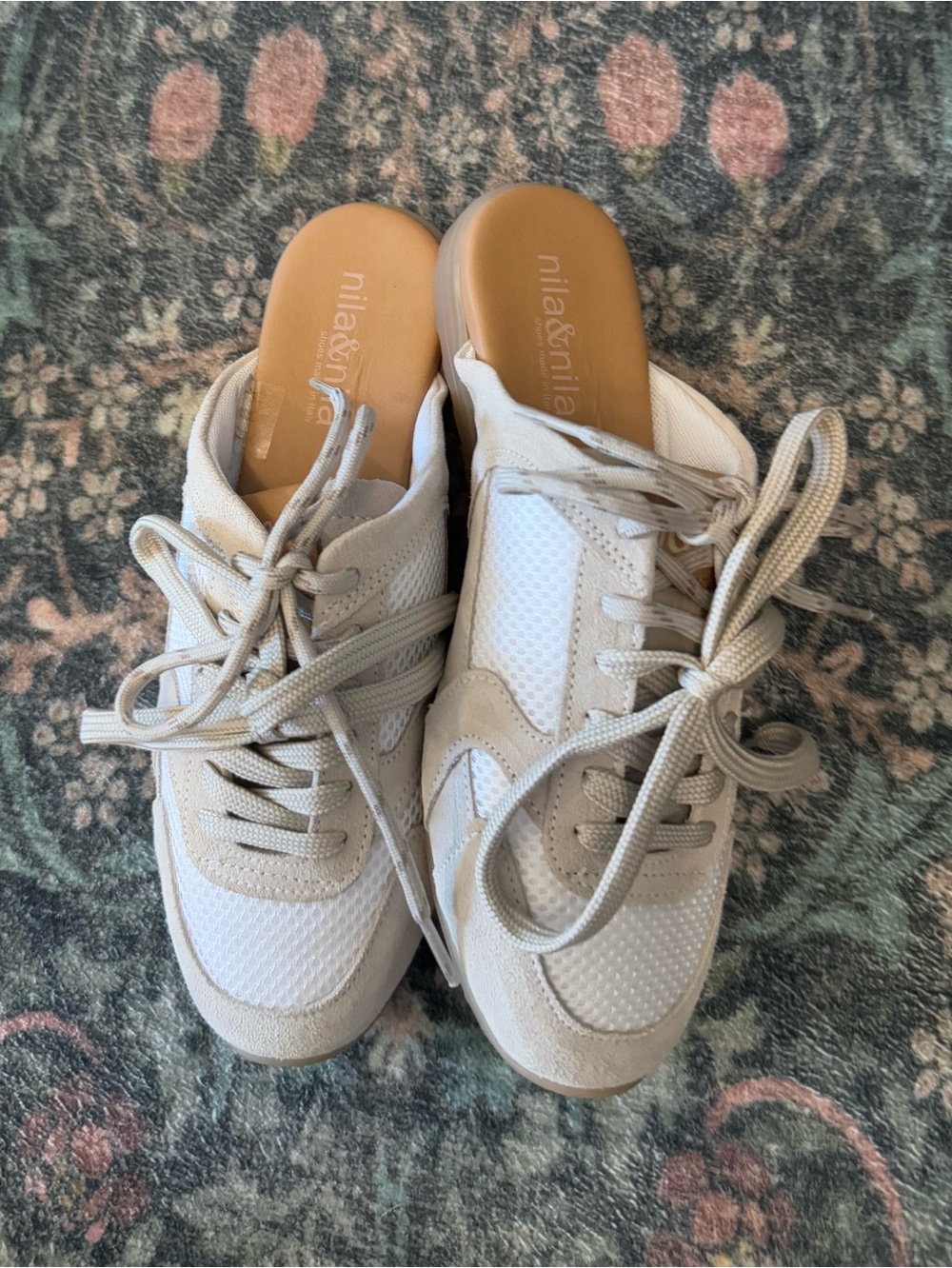 Nila&Nila Sneaker‎ Mules Beige White Size 39